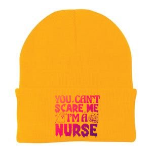 Ghost Pumpkin Spooky Halloween You Cant Scare Me Im A Nurse Gift Knit Cap Winter Beanie