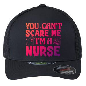 Ghost Pumpkin Spooky Halloween You Cant Scare Me Im A Nurse Gift Flexfit Unipanel Trucker Cap