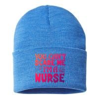 Ghost Pumpkin Spooky Halloween You Cant Scare Me Im A Nurse Gift Sustainable Knit Beanie