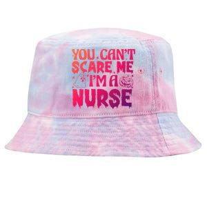 Ghost Pumpkin Spooky Halloween You Cant Scare Me Im A Nurse Gift Tie-Dyed Bucket Hat