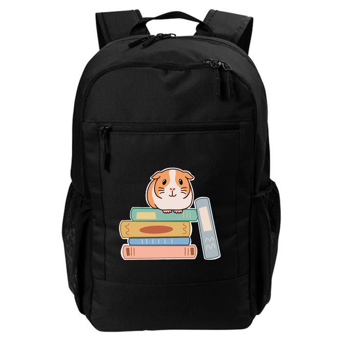 Guinea Pig Sitting On Top Of A Stack Of Books For Reading Daily Commute Backpack