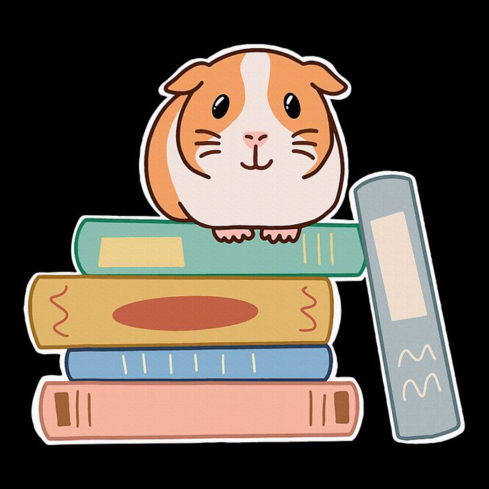 Guinea Pig Sitting On Top Of A Stack Of Books For Reading Daily Commute Backpack