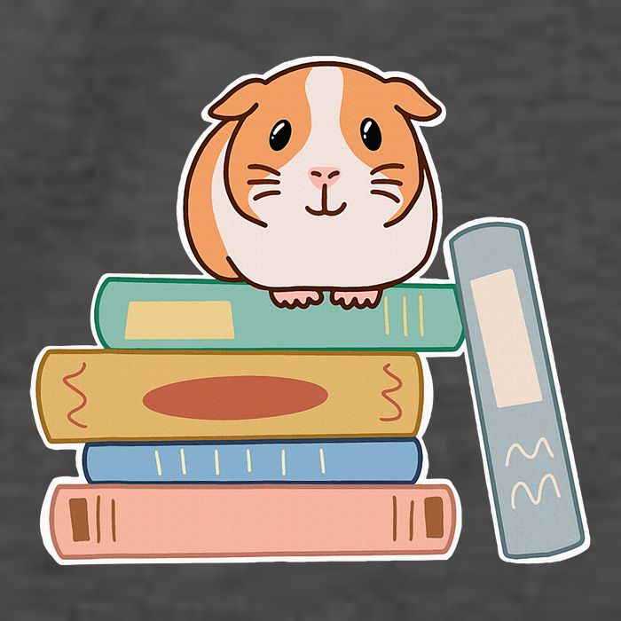 Guinea Pig Sitting On Top Of A Stack Of Books For Reading Vector Backpack