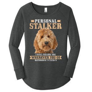 Goldendoodle Personal Stalker Funny Golden Doodle Mom Women's Perfect Tri Tunic Long Sleeve Shirt