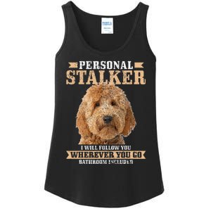 Goldendoodle Personal Stalker Funny Golden Doodle Mom Ladies Essential Tank