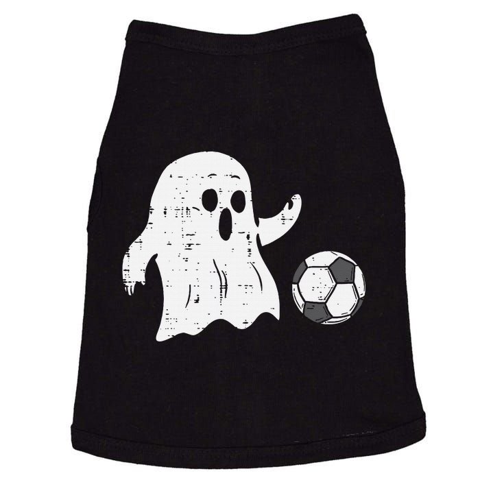 Ghost Playing Soccer Funny Football Halloween Costume Sports Doggie Tank