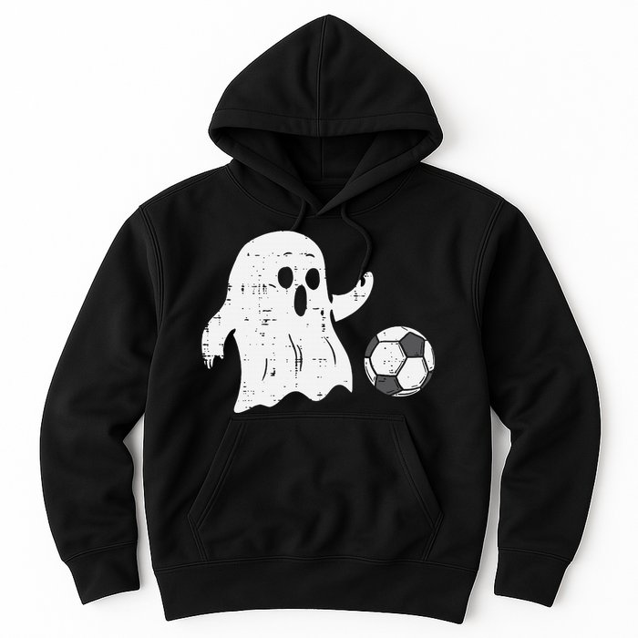 Ghost Playing Soccer Funny Football Halloween Costume Sports Hoodie