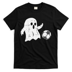 Ghost Playing Soccer Funny Football Halloween Costume Sports T-Shirt