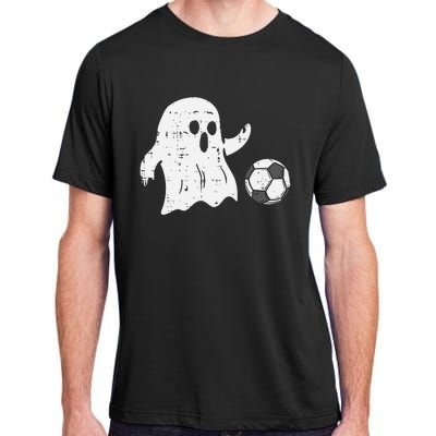 Ghost Playing Soccer Funny Football Halloween Costume Sports Adult ChromaSoft Performance T-Shirt