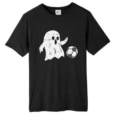 Ghost Playing Soccer Funny Football Halloween Costume Sports Tall Fusion ChromaSoft Performance T-Shirt