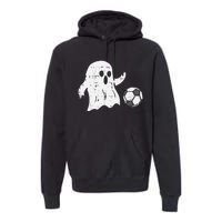 Ghost Playing Soccer Funny Football Halloween Costume Sports Premium Hoodie