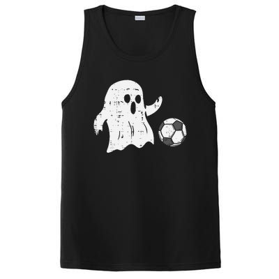 Ghost Playing Soccer Funny Football Halloween Costume Sports PosiCharge Competitor Tank