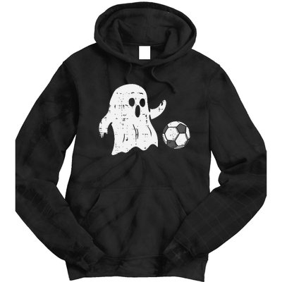 Ghost Playing Soccer Funny Football Halloween Costume Sports Tie Dye Hoodie