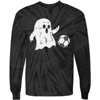 Ghost Playing Soccer Funny Football Halloween Costume Sports Tie-Dye Long Sleeve Shirt