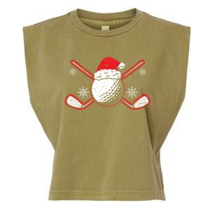 Golf Player Sport Lover Golfer Merry Xmas Christmas Day Cool Gift Garment-Dyed Women's Muscle Tee