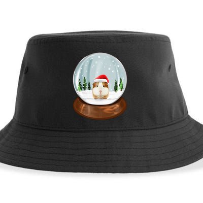 Guinea Pig Snow Globe Xmas Pjs Outfit Funny Christmas Long Sleeve Sustainable Bucket Hat