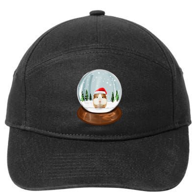 Guinea Pig Snow Globe Xmas Pjs Outfit Funny Christmas Long Sleeve 7-Panel Snapback Hat