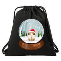 Guinea Pig Snow Globe Xmas Pjs Outfit Funny Christmas Long Sleeve Drawstring Bag
