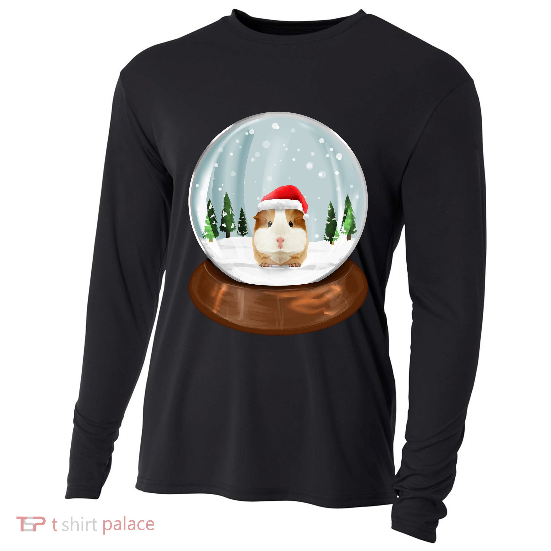 Guinea Pig Snow Globe Xmas Pjs Outfit Funny Christmas Long Sleeve Cooling Performance Long Sleeve Crew