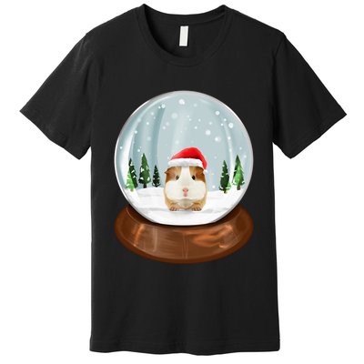 Guinea Pig Snow Globe Xmas Pjs Outfit Funny Christmas Long Sleeve Premium T-Shirt