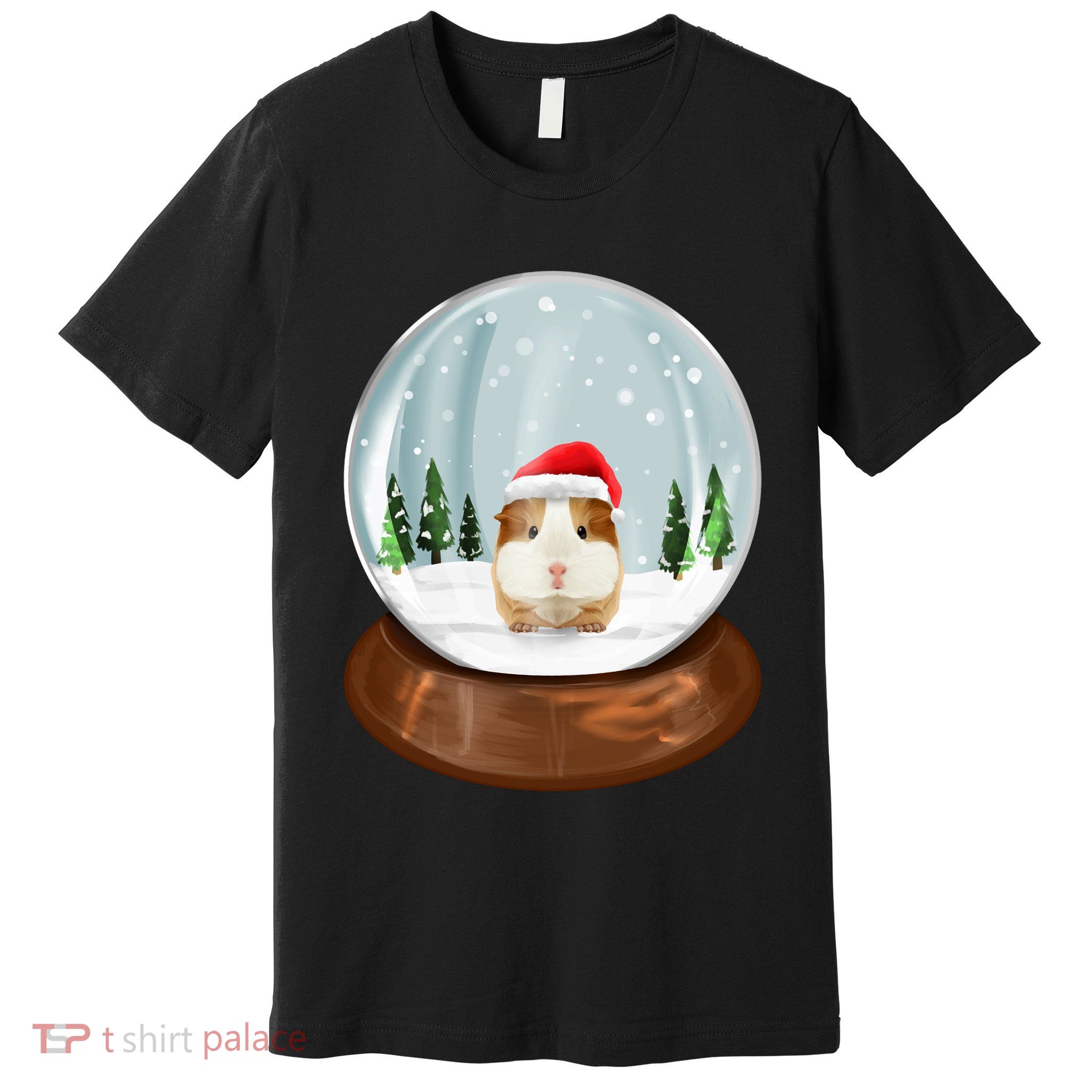 Guinea Pig Snow Globe Xmas Pjs Outfit Funny Christmas Long Sleeve Premium T-Shirt