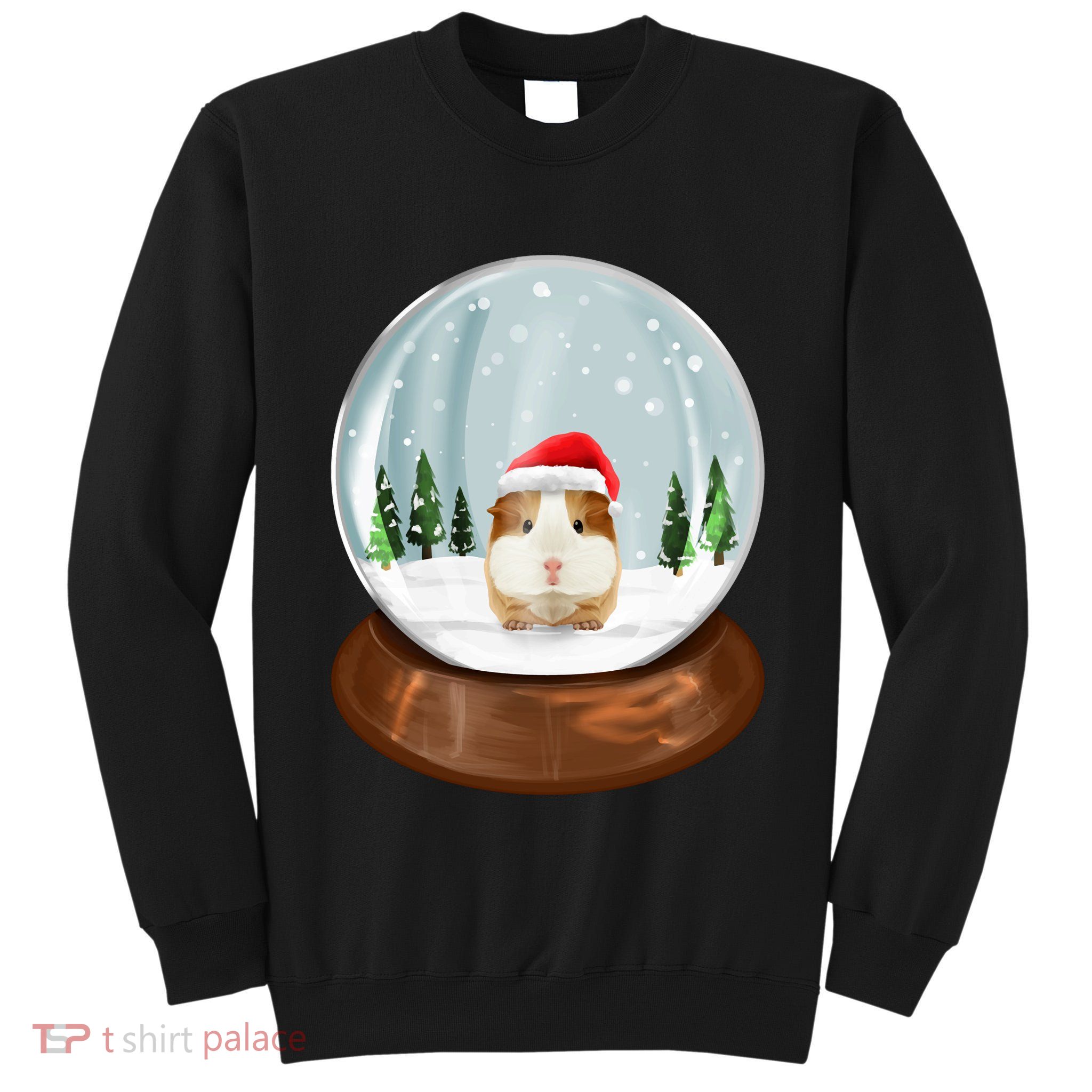Guinea Pig Snow Globe Xmas Pjs Outfit Funny Christmas Long Sleeve Tall Sweatshirt