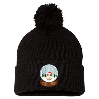 Guinea Pig Snow Globe Xmas Pjs Outfit Funny Christmas Long Sleeve Pom Pom 12in Knit Beanie
