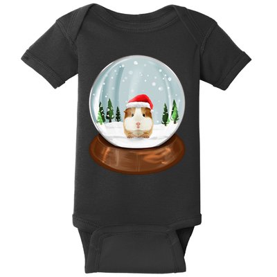 Guinea Pig Snow Globe Xmas Pjs Outfit Funny Christmas Long Sleeve Baby Bodysuit