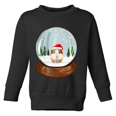 Guinea Pig Snow Globe Xmas Pjs Outfit Funny Christmas Long Sleeve Toddler Sweatshirt
