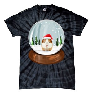 Guinea Pig Snow Globe Xmas Pjs Outfit Funny Christmas Long Sleeve Tie-Dye T-Shirt