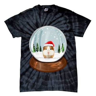 Guinea Pig Snow Globe Xmas Pjs Outfit Funny Christmas Long Sleeve Tie-Dye T-Shirt