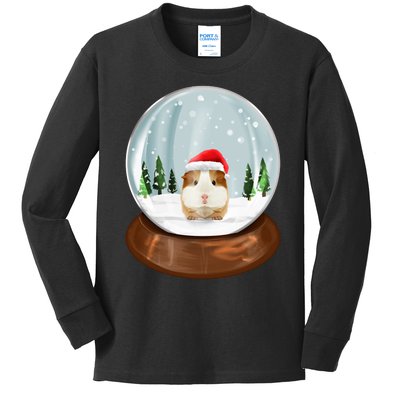 Guinea Pig Snow Globe Xmas Pjs Outfit Funny Christmas Long Sleeve Kids Long Sleeve Shirt