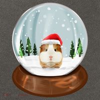 Guinea Pig Snow Globe Xmas Pjs Outfit Funny Christmas Long Sleeve Cotton Canvas Backpack