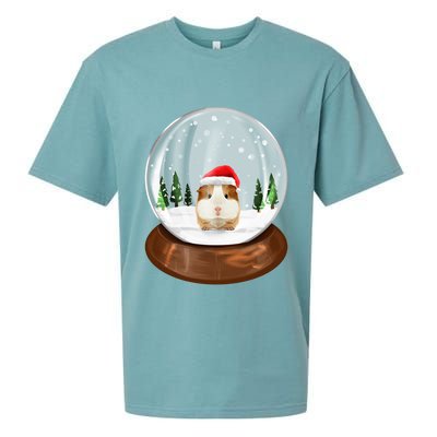 Guinea Pig Snow Globe Xmas Pjs Outfit Funny Christmas Long Sleeve Sueded Cloud Jersey T-Shirt