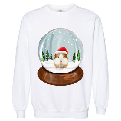 Guinea Pig Snow Globe Xmas Pjs Outfit Funny Christmas Long Sleeve Garment-Dyed Sweatshirt