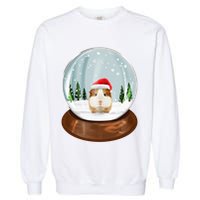 Guinea Pig Snow Globe Xmas Pjs Outfit Funny Christmas Long Sleeve Garment-Dyed Sweatshirt