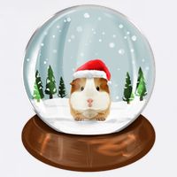 Guinea Pig Snow Globe Xmas Pjs Outfit Funny Christmas Long Sleeve Garment-Dyed Sweatshirt
