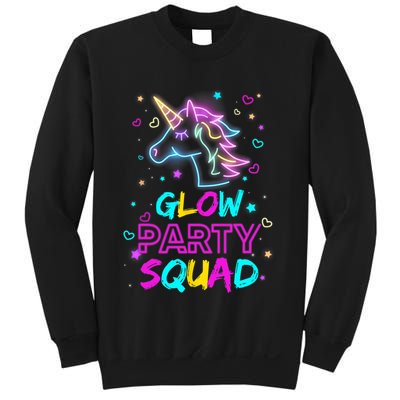 Glow Party Squad Unicorn 80s Retro Costume Birthday Squad Sweatshirt
