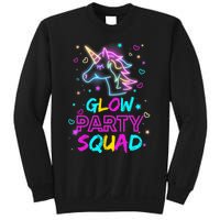 Glow Party Squad Unicorn 80s Retro Costume Birthday Squad Sweatshirt