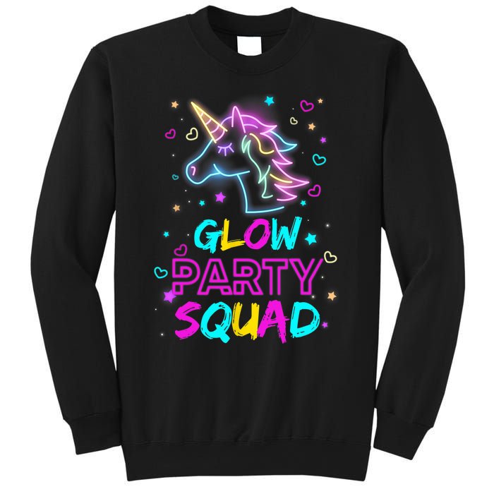 Glow Party Squad Unicorn 80s Retro Costume Birthday Squad Sweatshirt