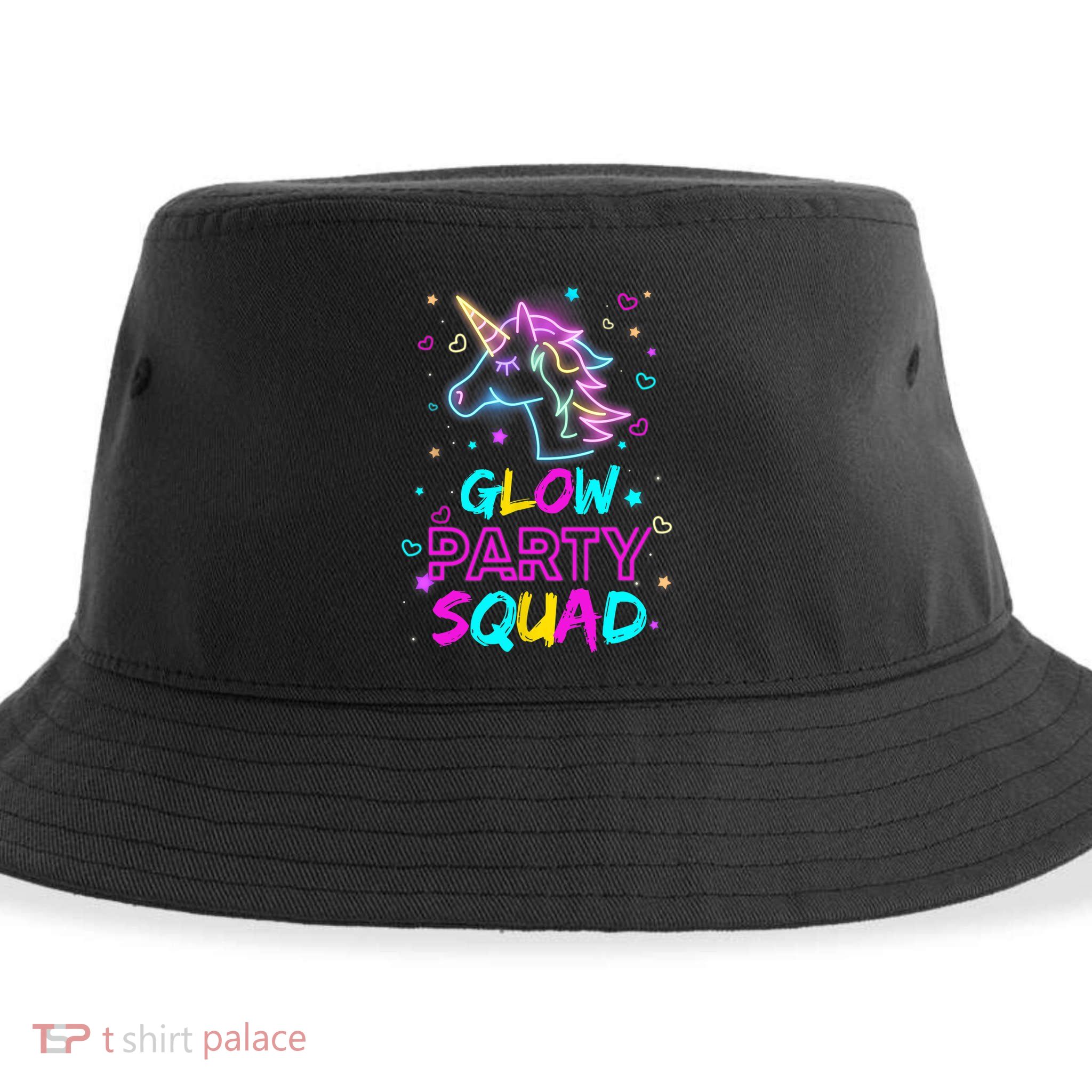 Glow Party Squad Unicorn 80s Retro Costume Birthday Squad Sustainable Bucket Hat