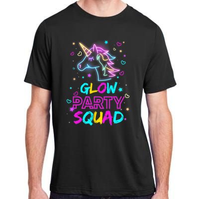 Glow Party Squad Unicorn 80s Retro Costume Birthday Squad Adult ChromaSoft Performance T-Shirt