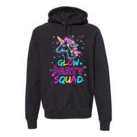 Glow Party Squad Unicorn 80s Retro Costume Birthday Squad Premium Hoodie