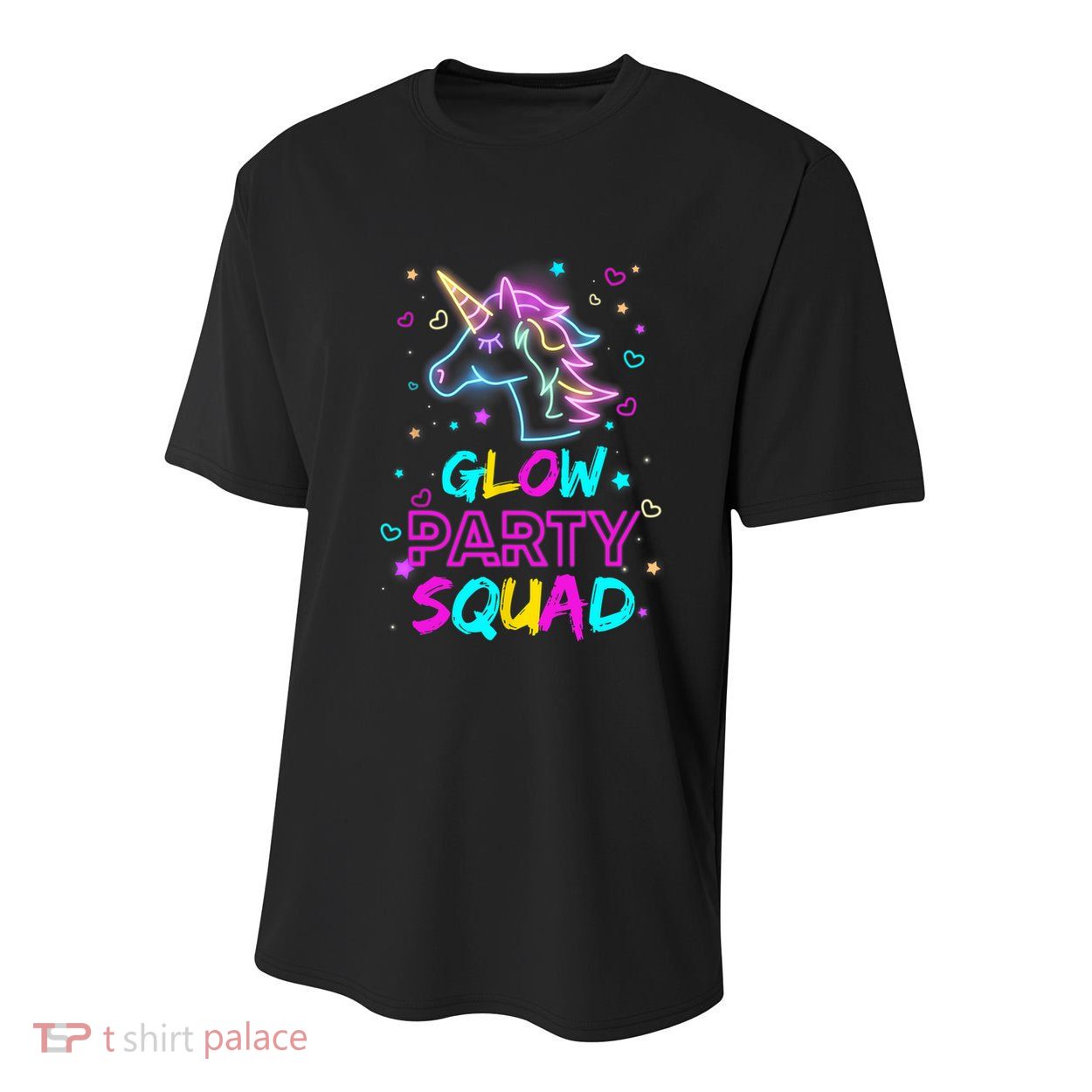 Glow Party Squad Unicorn 80s Retro Costume Birthday Squad Youth Performance Sprint T-Shirt