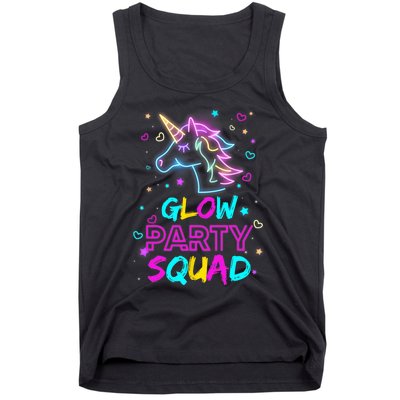 Glow Party Squad Unicorn 80s Retro Costume Birthday Squad Tank Top