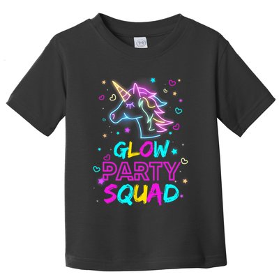 Glow Party Squad Unicorn 80s Retro Costume Birthday Squad Toddler T-Shirt