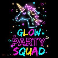 Glow Party Squad Unicorn 80s Retro Costume Birthday Squad Womens T-Shirt