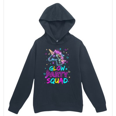 Glow Party Squad Unicorn 80s Retro Costume Birthday Squad Urban Pullover Hoodie