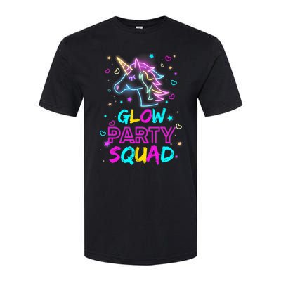 Glow Party Squad Unicorn 80s Retro Costume Birthday Squad Softstyle CVC T-Shirt