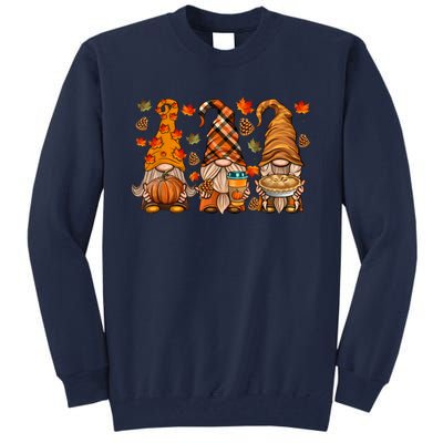 Gnomes Pumpkin Spice Coffee Latte Fall Autumn Thanksgiving Tall Sweatshirt